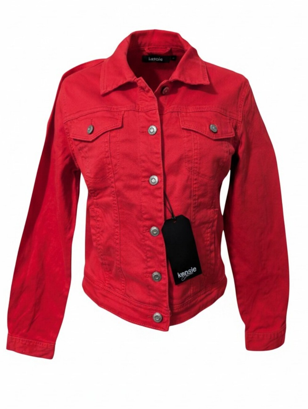 Kensie NWT red twill denim jacket Medium NEW
